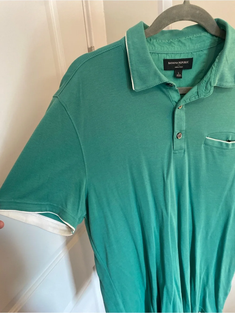 Banana Republic Green Dress Polo Men’s Large
